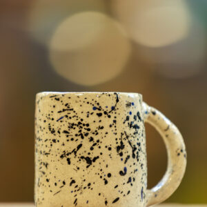 TASSA DE CERÀMICA JASPIADA NEGRA